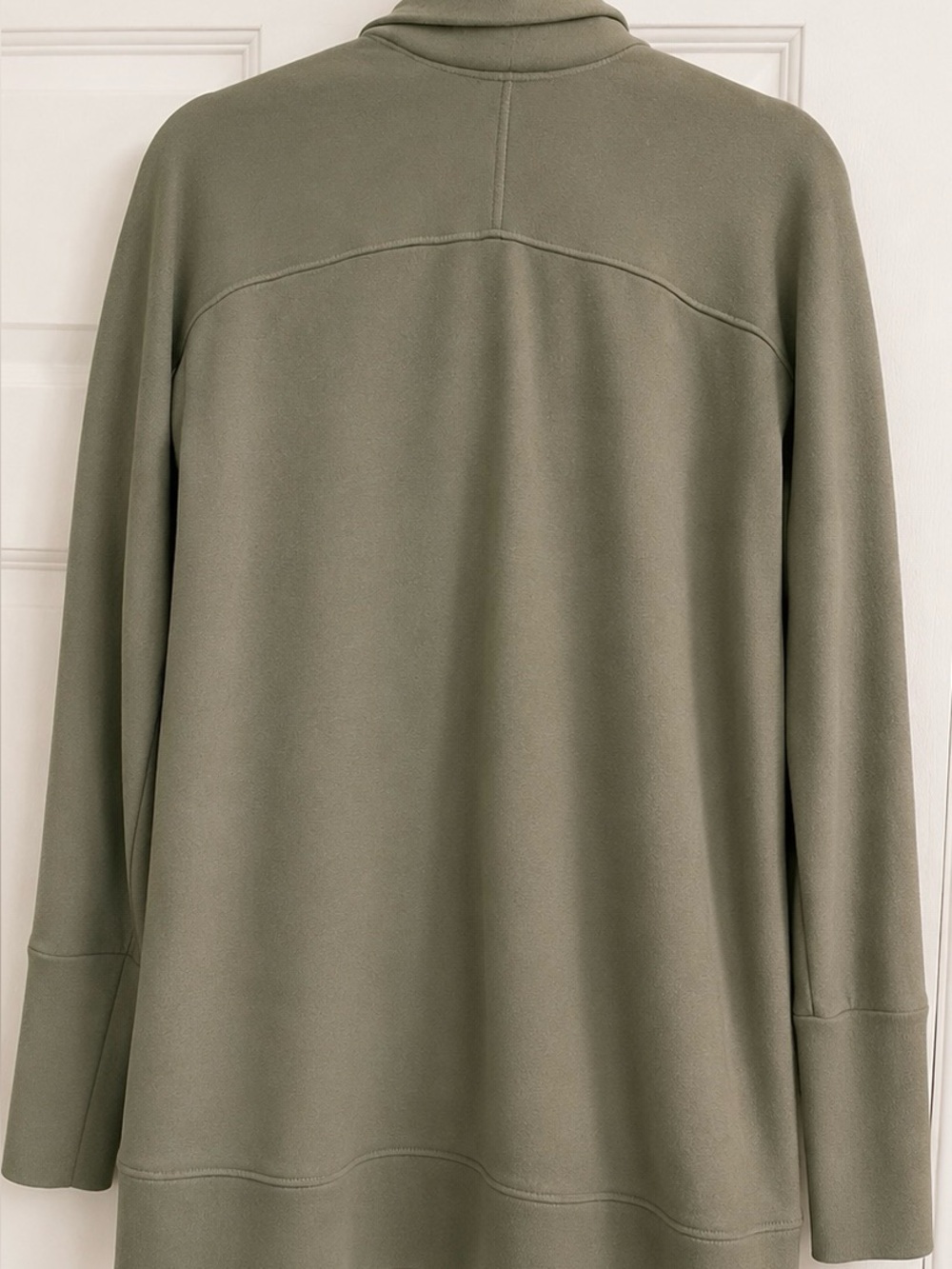 Olive Green Open Front Cardigan - Picture 2 of 2